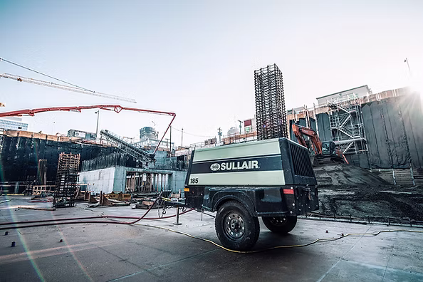 Sullair 185 portable compressor outside